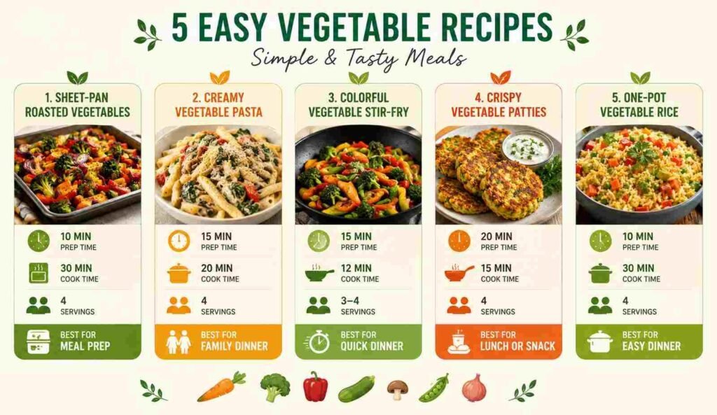 5 easy vegetable recipes for simple and tasty meal